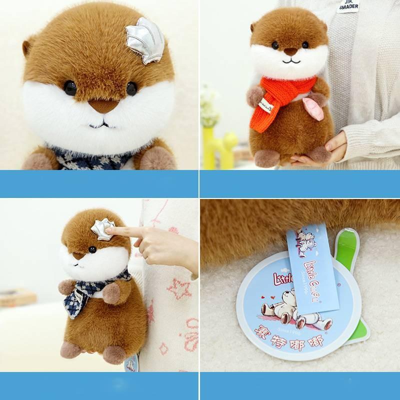 Soft Scarf Cute Otter Plush Toy Apply Children Birthday Gift And Room Decoration