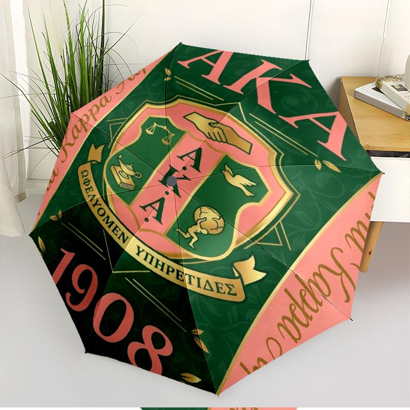 Автоматический складной зонт с принтом Alpha Kappa Alpha, портативный, для улицы, поездок на работу, походов, идеальный подарок на день рождения