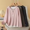 Autumn New Plus-size Women's Tops Simple and Versatile Stitching Fake Two Long-sleeved T-shirts As a Base