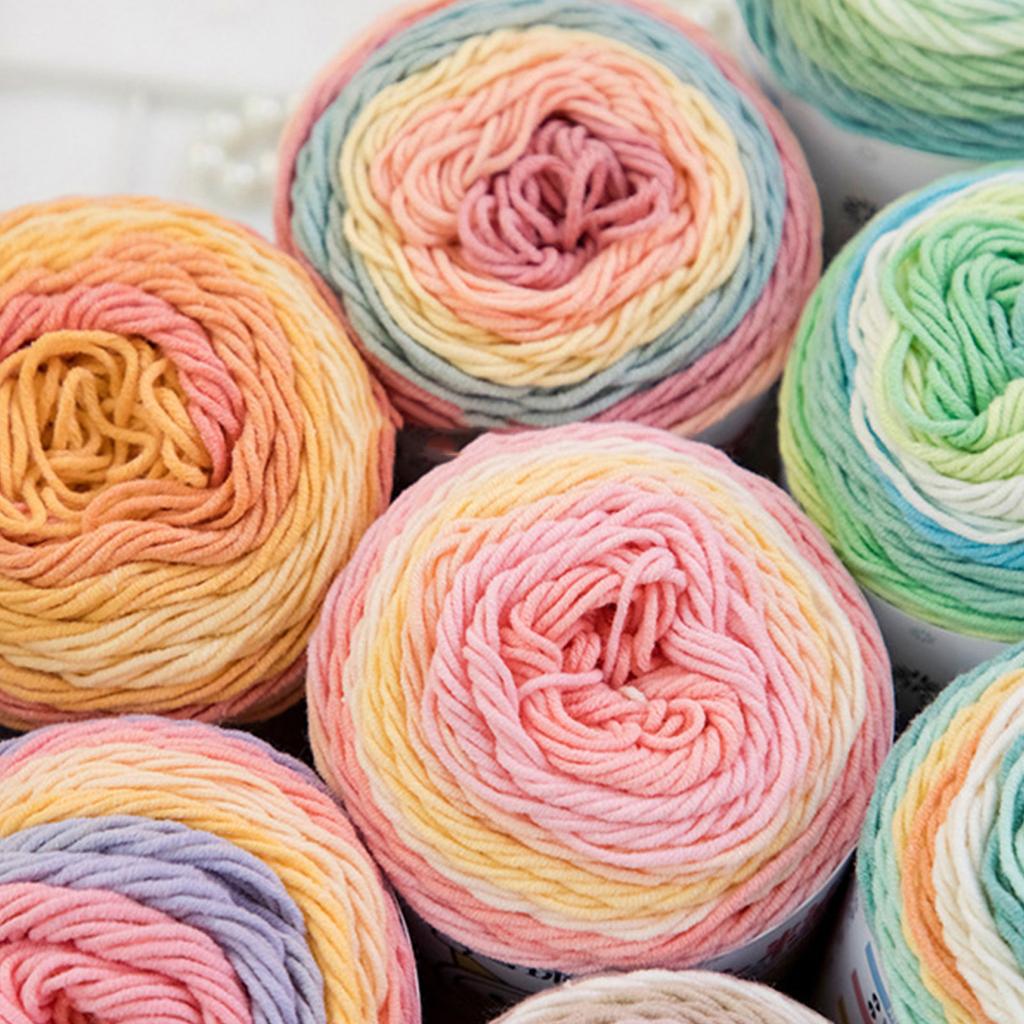 Knitting Yarn Gradient Cake Yarn Soft Yarn Gradient Crochet Yarn Cotton Yarn Fairyland Rainbow Yarn Knitting Accessories
