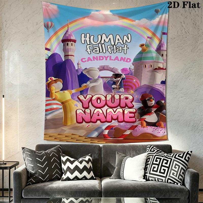 Custom Human Fall Flat Wall Hanging Printed Fabric Blanket Decorative Tapestries for Bedroom Living Room Home Decor