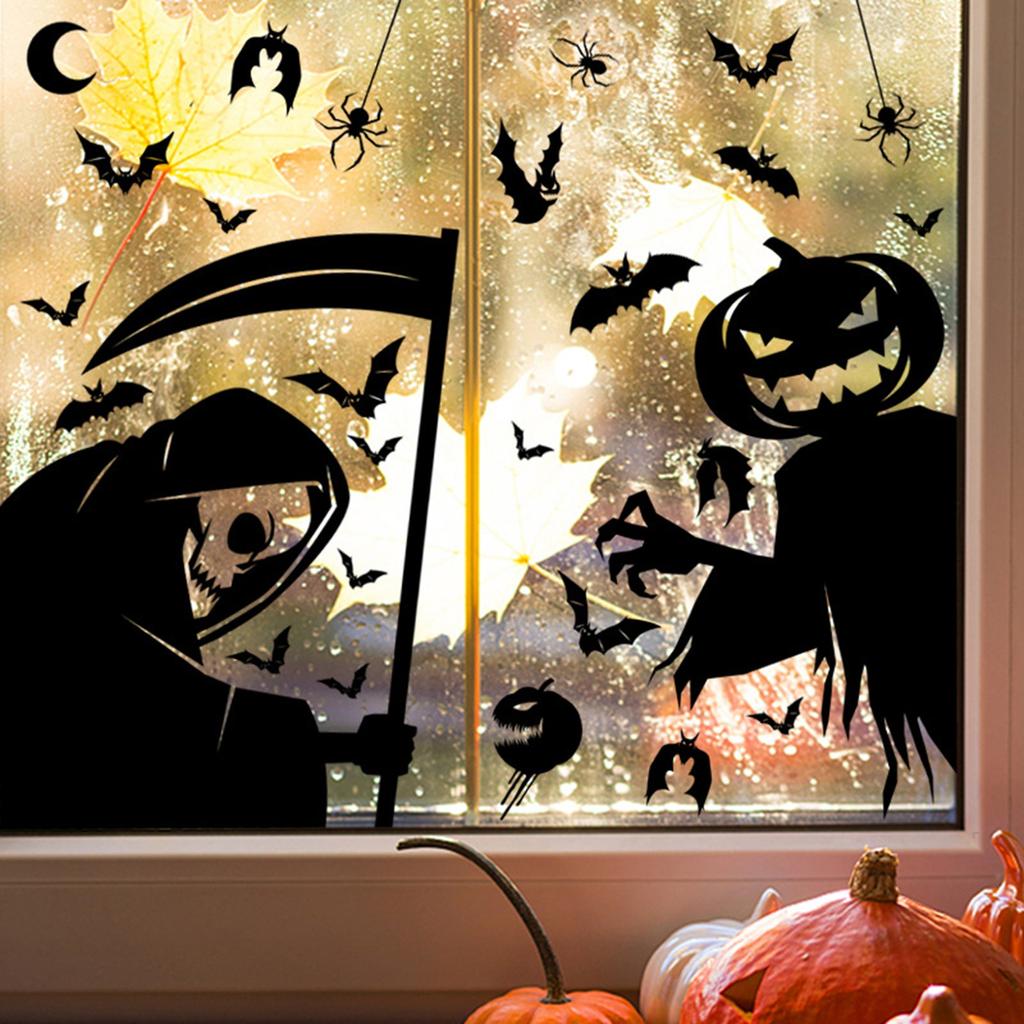 Хэллоуин Гигантский Призрак Наклейка на окно Призрак Ведьма Смерть Хэллоуин Украшения для вечеринки Статическая наклейка