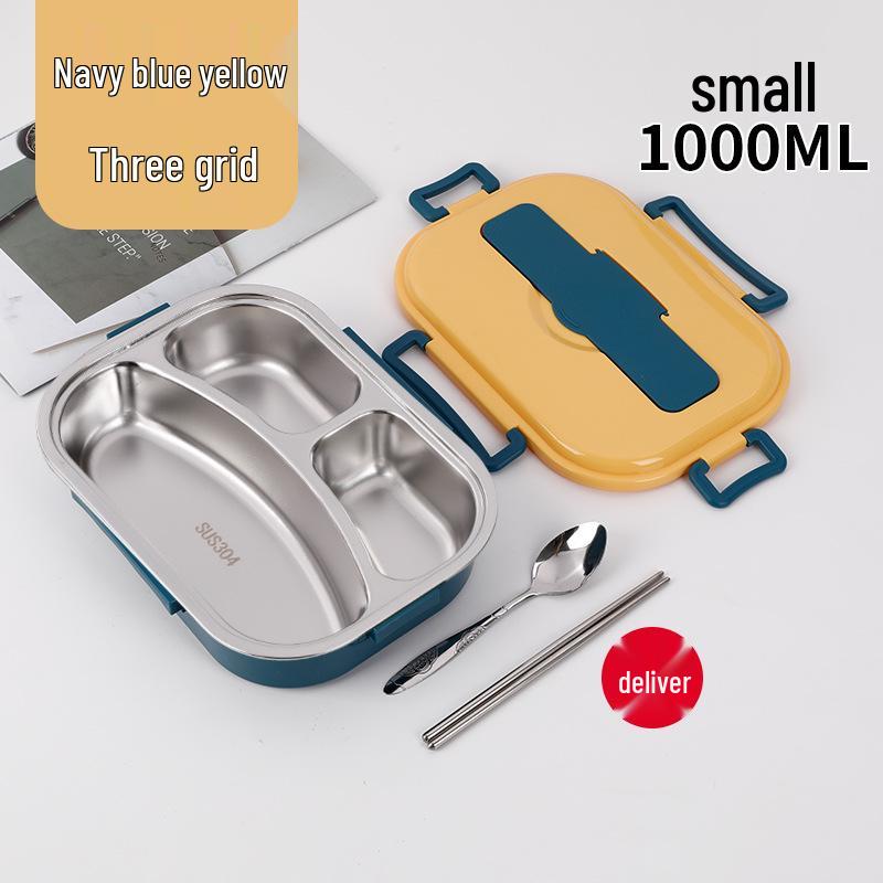 304 Stainless Steel Insulated Bento Lunch Box with Lid - Student & Office Style, Microwave Safe, Deep Compartment Design