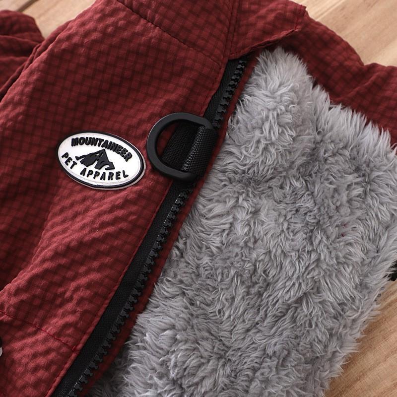 Warm Fleece-Lined Dog Jacket Small Breeds Bichon Frise Winter Coat With Leash Ring Size S To XXL