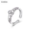 Lindon Classic Copper Alloy Zircon Ring Ladies Jewelry Wedding Promise Party Gift