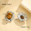 GEMCHIC Women's French Vintage Tiger Eye Oval Stud Earrings Fashion Sense Elegant Retro Earrings for Daily Life and Party