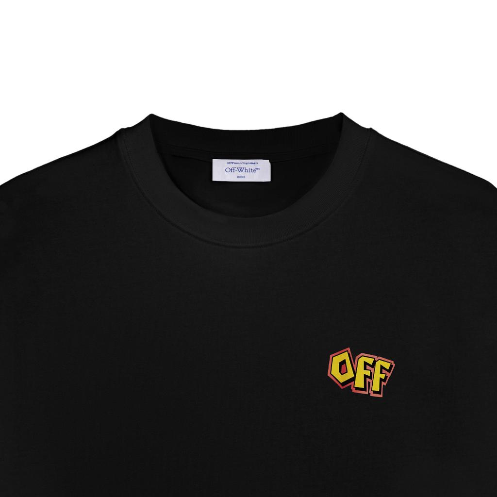 Off-White SS26 Винтажный Американский Мультяшный 3D Логотип Печать Дизайн Мода Легкая Роскошь Модный Универсальный Футболка с Коротким Рукавом OFFTEGLOG522Q