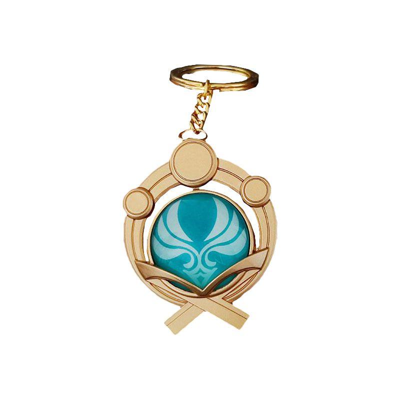 Брелок Genshin Impact Семь Элементов с Дизайном Гео Анемо Электро Дендро Гидро Пиро Крио