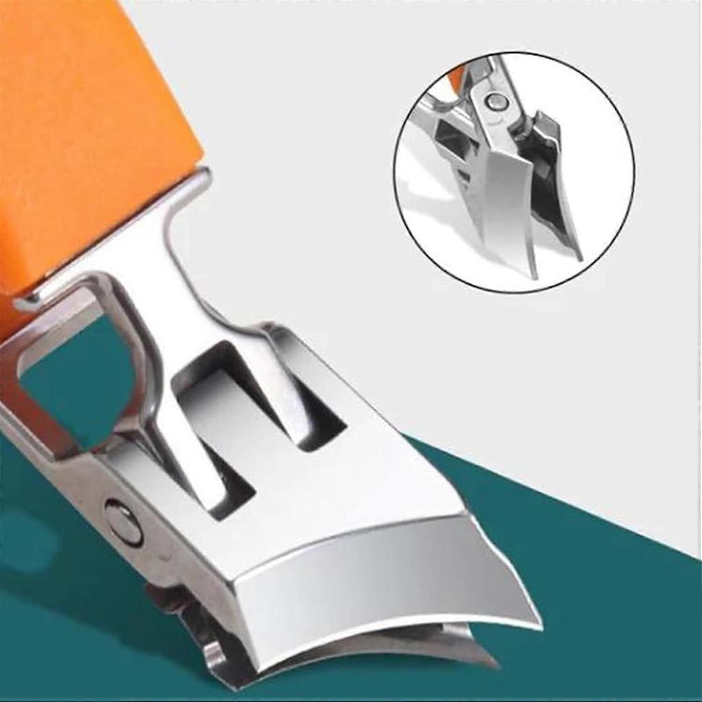 Slanted Nail Clippers with Wide Jaw & Anti-Splash Design – Compatible with Sharp Stainless Steel Nail Clippers