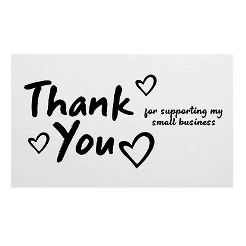 Black Thank You Greeting Cards, 50 Sheets/Pack