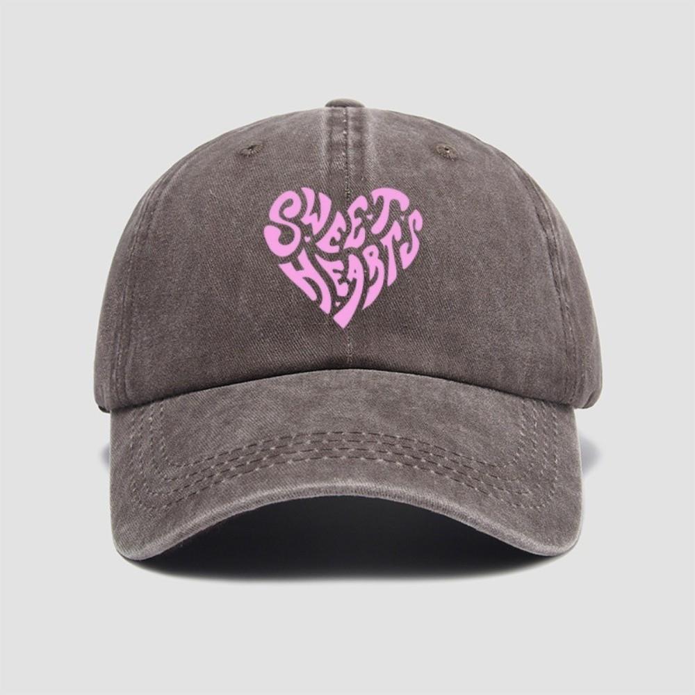 Sweet Heart Printed Visor Baseball Cap For Man Women Hiking Fishing Vacation