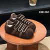Ugly Cute Velcro Bread Shoes Early Autumn New Retro Platform Niche Design Leather Casual Sports Shoes