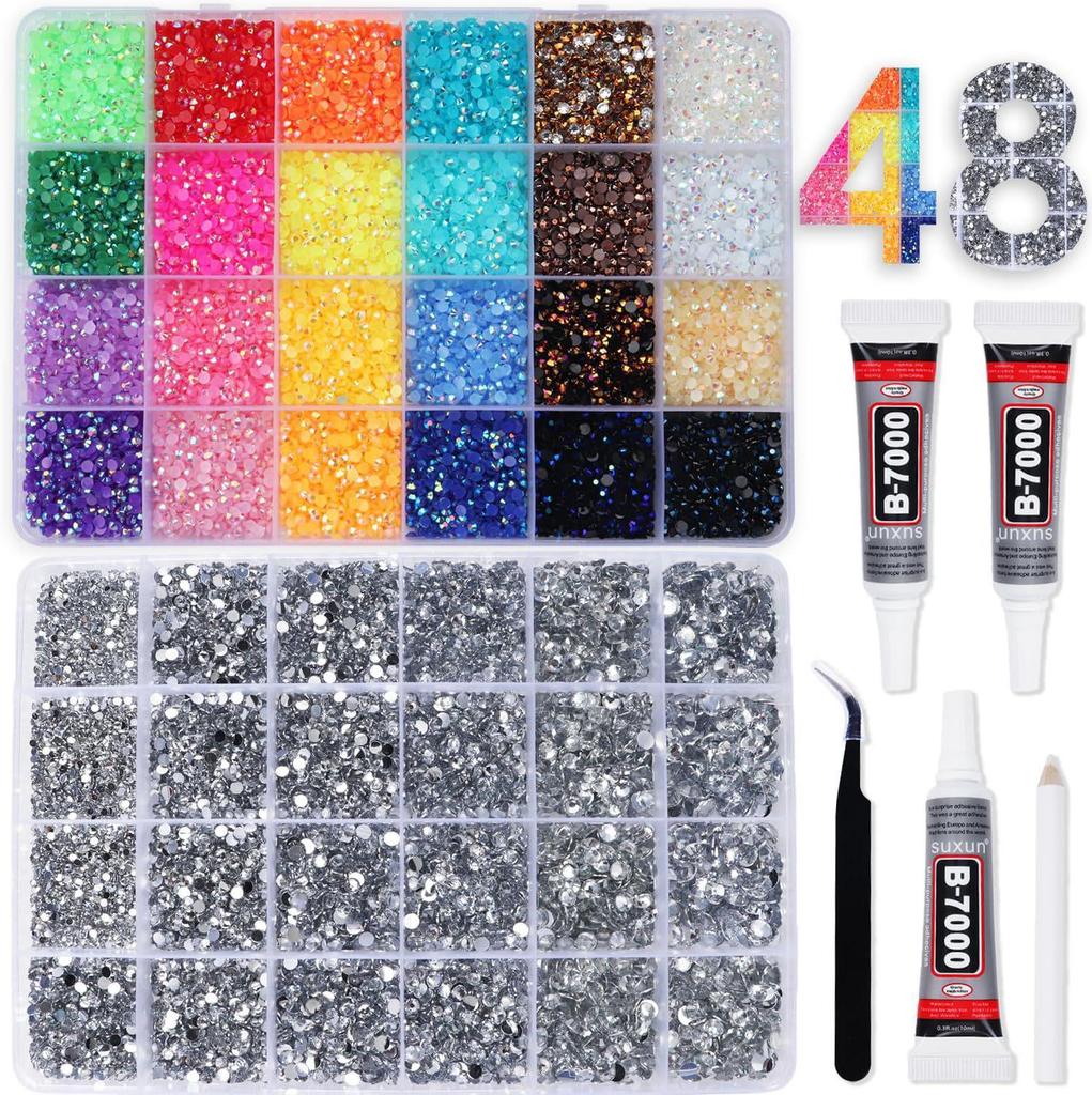 Набор желе-смолы AB-цвета на 31 и 48 ячеек для DIY-дизайна ногтей, одежды и чехлов для телефонов.