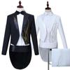 Men's Performance Dress Hot Seaweed Colored Diamond Tuxedo Black and White Magician Bel Canto Singer Conductor Dress Suit