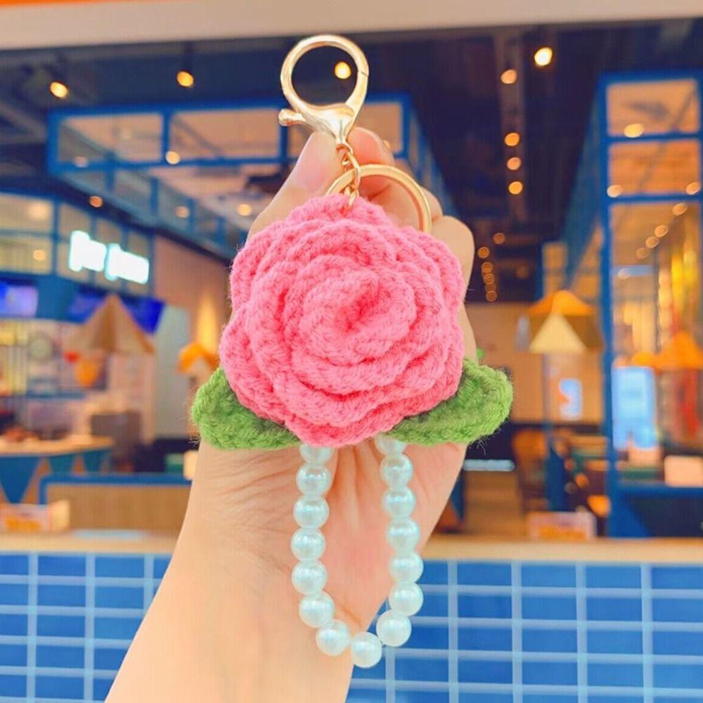 Уникальный брелок с жемчужным цветком, брелок с подвеской в виде камелии, брелок с розой и камелией для женщин