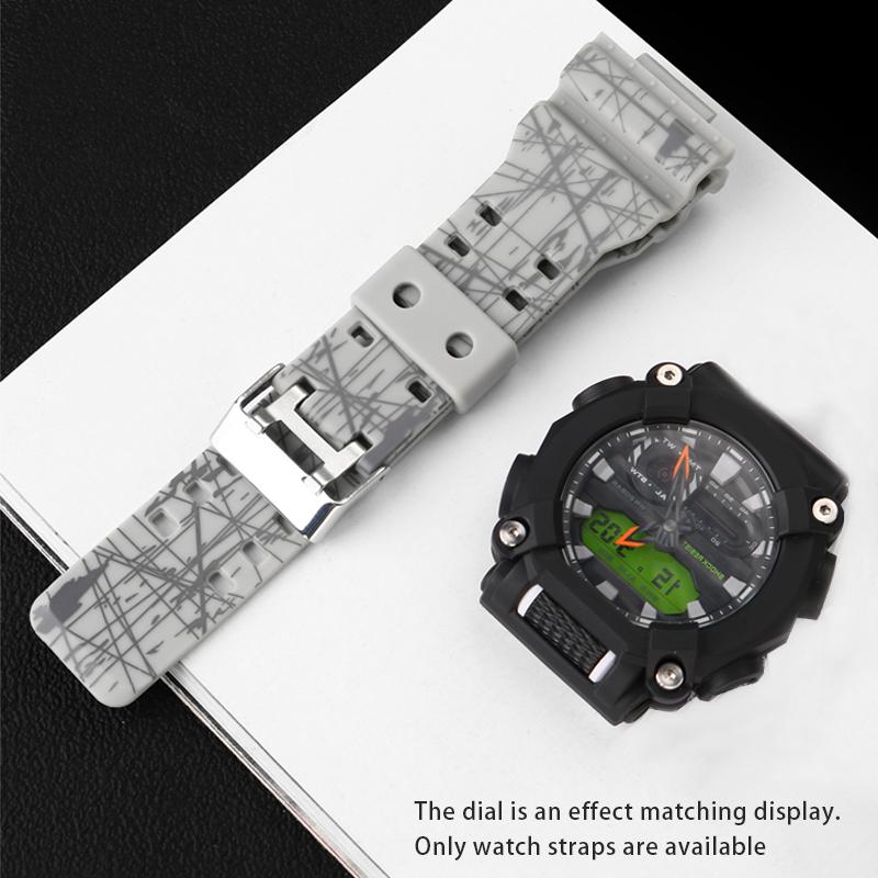 16 мм силиконовый ремешок для часов Casio G-Shock GA-110 GA-100 GA-120 GA-900, камуфляжный, резиновый, водонепроницаемый, мужской ремешок-браслет
