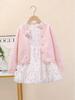 2025 Autumn Girls' Cardigan & Dress Set: Stylish Two-Piece for Little Girls