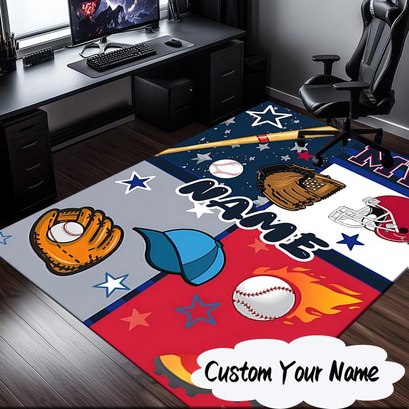 Custom Name Play Basketball Carpet, Chair Rug,Area Rug for Office Bedroom living rooms bedroom, Doormat decor Christmas fan gifts
