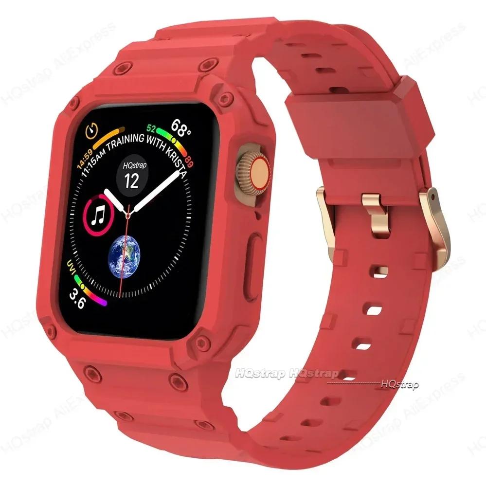 Чехол для ремешка Apple Watch 44 мм 45 мм 49 мм 42 мм 40/38 Ремешок для часов Iwatch 7 8 6 5 4 SE Защитная крышка из ТПУ Силиконовый браслет