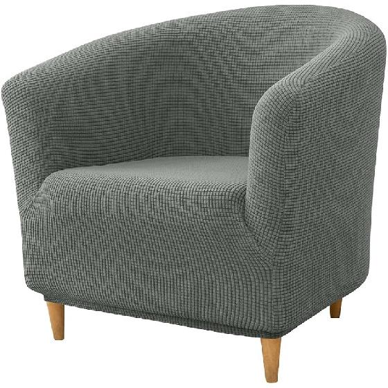 Чехол на клубное кресло, Эластичный клетчатый чехол на кресло-бочку, Съемные чехлы для кресла с подлокотниками, 1 предмет, Чехлы на кресло-бочку с эластичным низом для гостиной