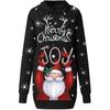 Fashion Casual Women's Christmas Printed Long Sleeve Hooded Pullover Dress Top