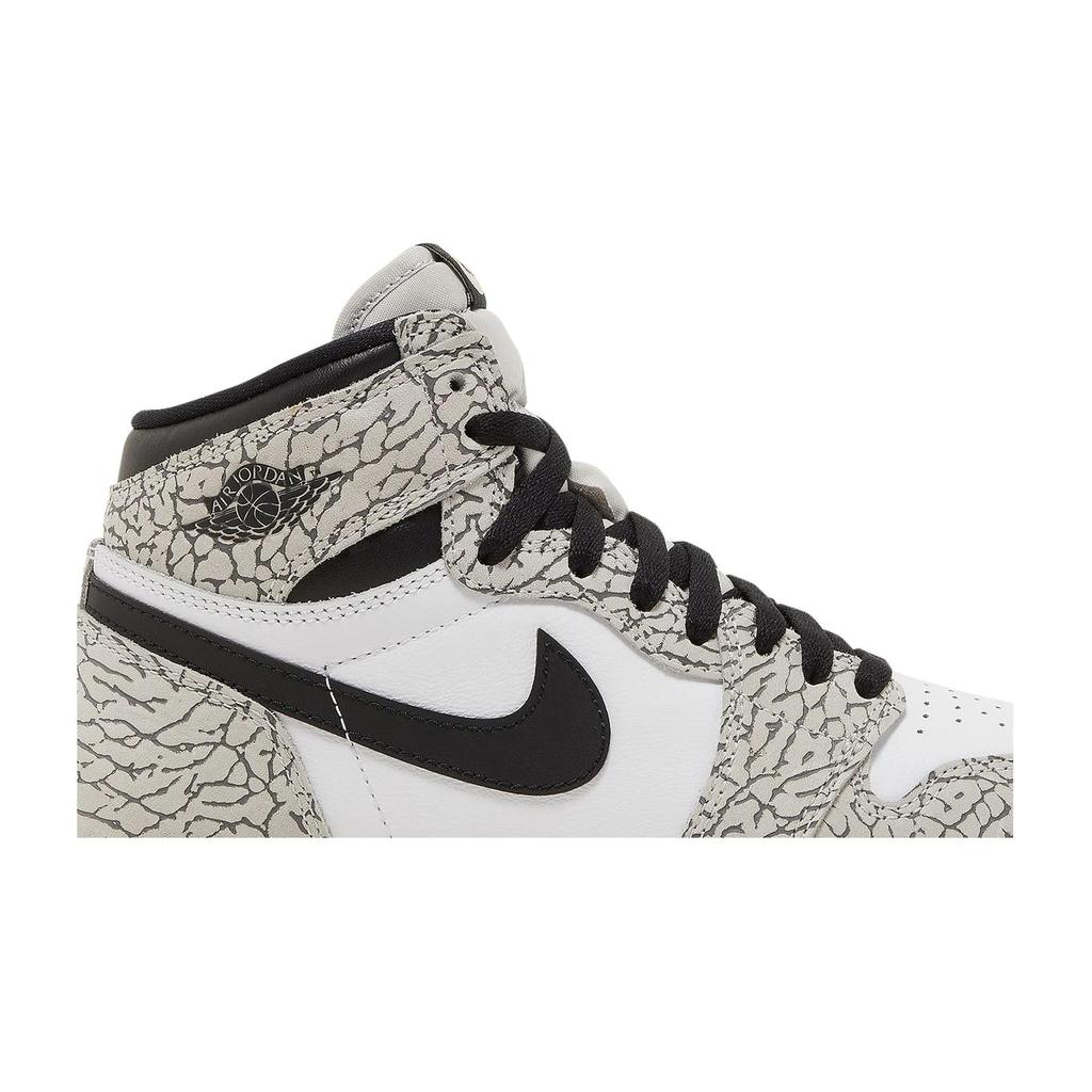 Air Jordan 1 Retro High OG Grade School 'White Cement' (Unisex) Tech Grey / Muslin / Black / White Kids' Basketball Shoes FD1437 052