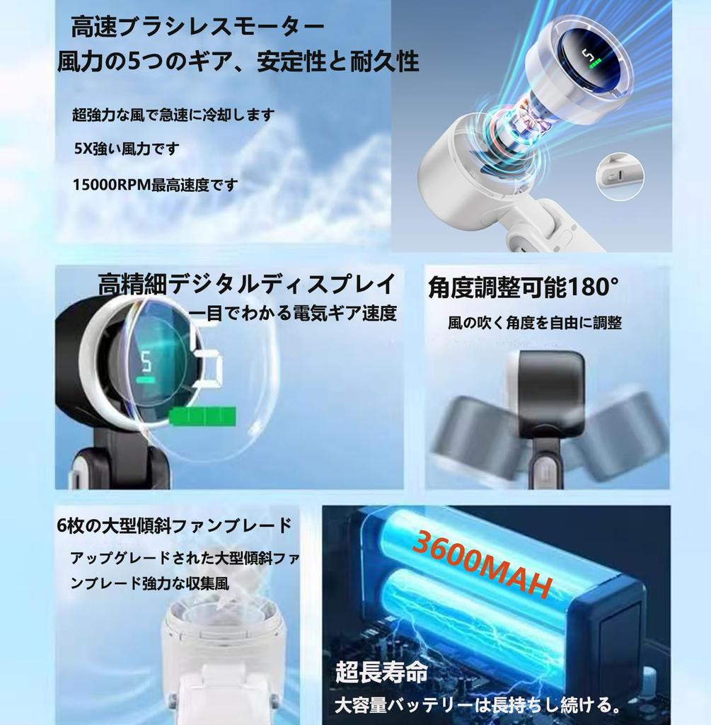 Equipped with an This Portable Handheld Fan Is Super Powerful and Can Be Used As a Neck Mini Table or Handheld USB and Perfect for Watching Car