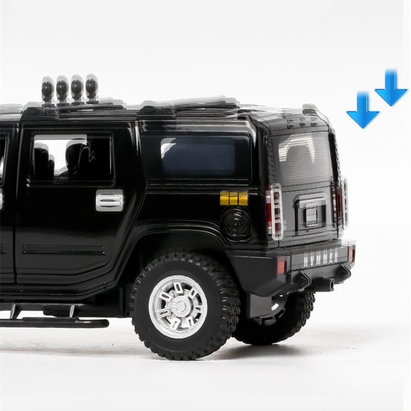 1/24 Hummer H2 Alloy Car Model Diecasts Metal Toys Vehicles High Simulation Sound Light Collection Kids Exclusive Birthday Gifts