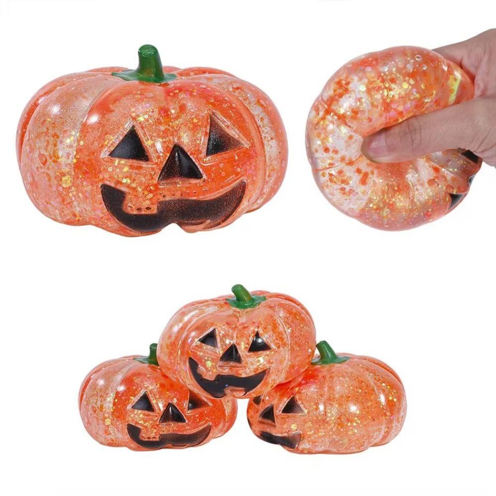 Soft Halloween Shiny Fidget Toy Slow Rebound Pumpkin Shaped Squishy Toy  Relax Toys