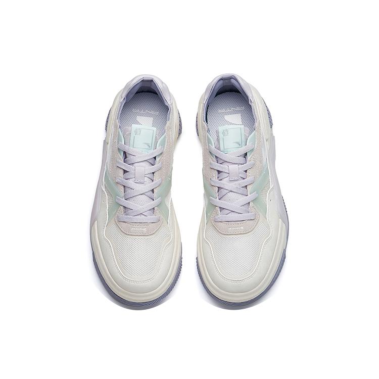Anta Life Collection Pro Non slip Lightweight Low top Skateboard Shoes Women's White Purple 122228071-3