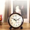 Retro Small Alarm Clock Desktop Countertop Clock Ornament Seat Clock Mute Old Man Clock Home Bedroom Clock Table Pendulum Clock