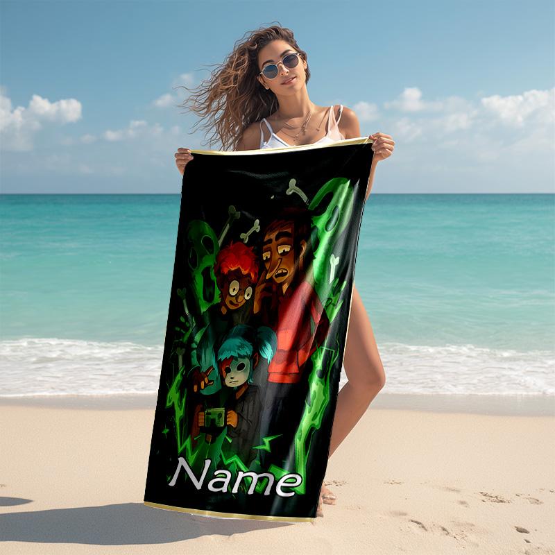 Personalized customized proof beach towel with Sally Face pattern - soft, absorbent,quick-drying,perfect swimming,camping&bathing