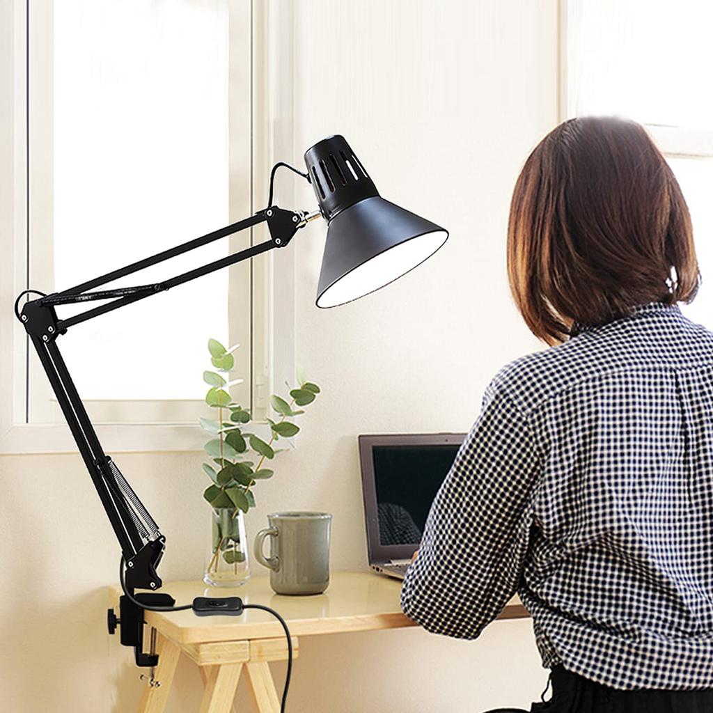 Tledtech LED Arm Light, Stand, E26, Swing Arm Light, Clamp Type, LED Desk Light, Eye-Friendly, High Brightness