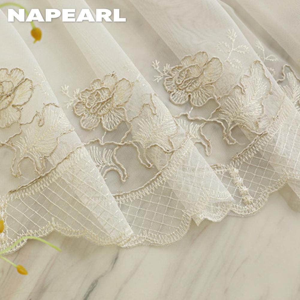 1 шт. NAPEARL европейская роскошная вышитая прозрачная занавеска из тюля белого цвета для гостиной, спальни, украшения окна, домашнего декора