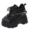 Fashion 9CM Autumn Women's Casual Sports Shoes High Platform Lacu-up Shoes Comfortable Women's Chunky Sneakers Breathable Outdoor Shoes