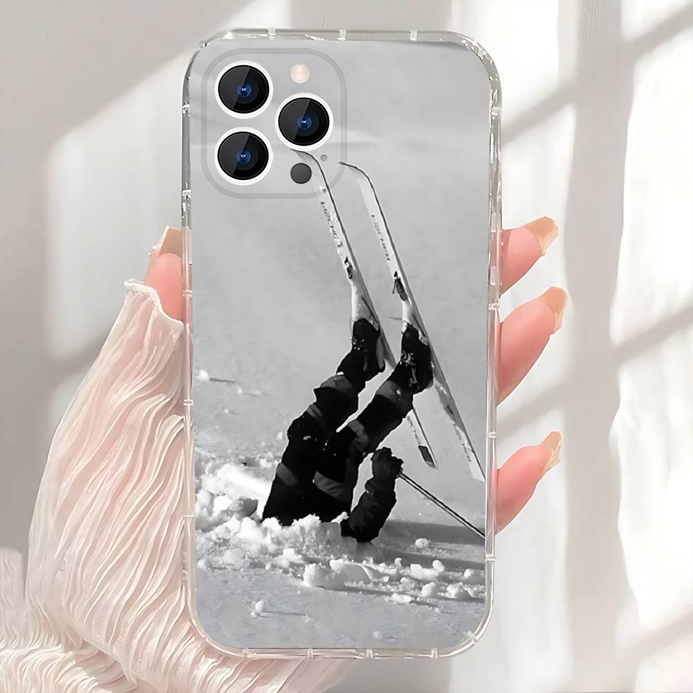 Чехол для телефона Snow Snowboard Ski для iPhone 17,16,15,14,13,12,11 Pro,Max,Plus,X,XS,XR,SE4,E Mini Прозрачный Мягкий Чехол