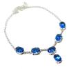 Lab Created Tanzanite Quartz Necklace 18" Chain Oval Cut Gemstone Jewelry Gifts