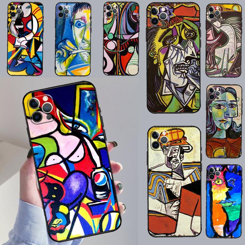 Абстрактная картина Пикассо Чехол для телефона Art Для iPhone 15 14 13 12 11 16 17 Pro Max 13 mini 15 16 Plus 16e 17 Air Cover Funda