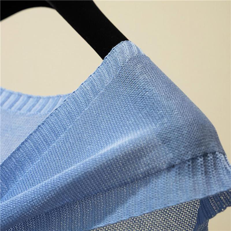 Fake Lapel Popular Ultra-thin Perspective Air Conditioner Shawl Breathable Summer Cape