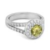 Peridot Double Halo Accents Ring – 925 Sterling Silver