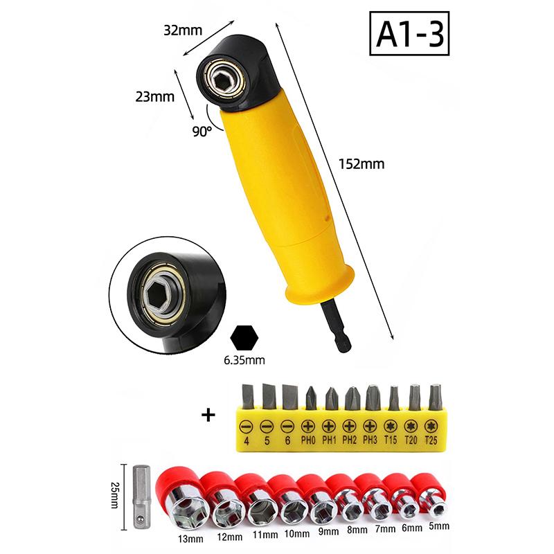 Набор угловых отверток Держатель для торцевых головок Адаптер Регулируемые биты Сверло Отвертка Инструмент Шестигранные биты Торцевые головки Шлицевые Крестовые биты