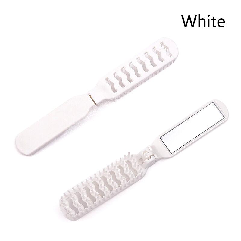Hollow Comb Foldable Small Hair Comb 2 In 1 Hair Brush With Mirror Portable Massage Anti-Static Comb Trave Styling Accessories