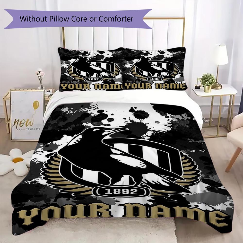 Custom Name Collingwood Pattern Bedding uilt Set uilt Cover Pillowcase Home Decoration Birthday Gift (1*duvet cover+2*pillowcase without core)