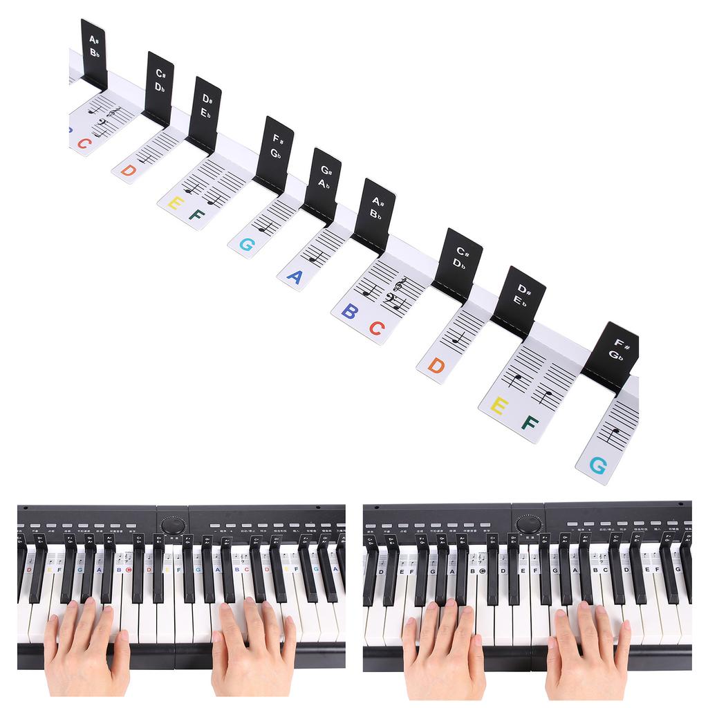 Piano Keyboard Stickers Removable Keyboard Letters Electronic Piano Keyboard Note Stickers for Kids and Beginners