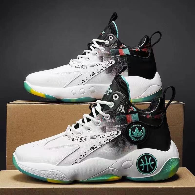 Spring New Men's Shoes Colorful High Top Breathable Men's Casual Sports Shoes Trendy and Versatile Basketball Shoes