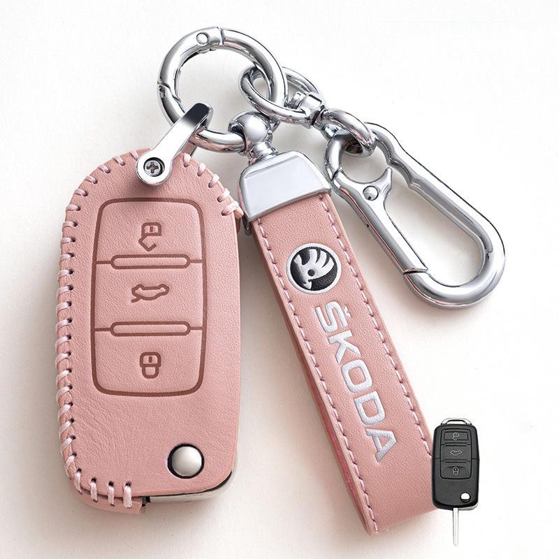 NTHX6 Car Remote Key Fob Case Cover Protector Holder Shell For Skoda Octavia A5 A7 Fabia Superb Kodiaq Karoq Auto Keychain Accessories