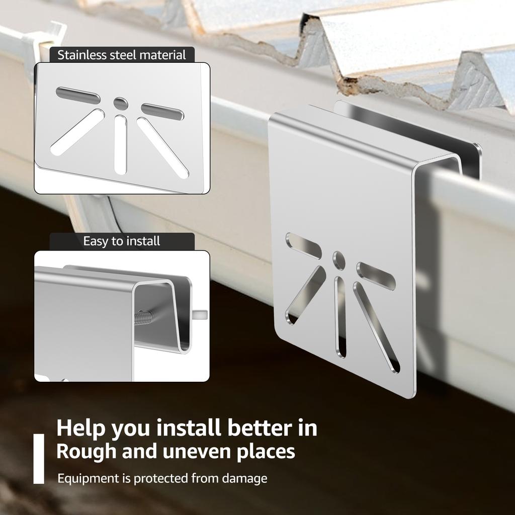 Крепление на водосточный желоб WiTi из нержавеющей стали для солнечной камеры безопасности Eufy Security SoloCam S340 для уличных IP PTZ купольных камер