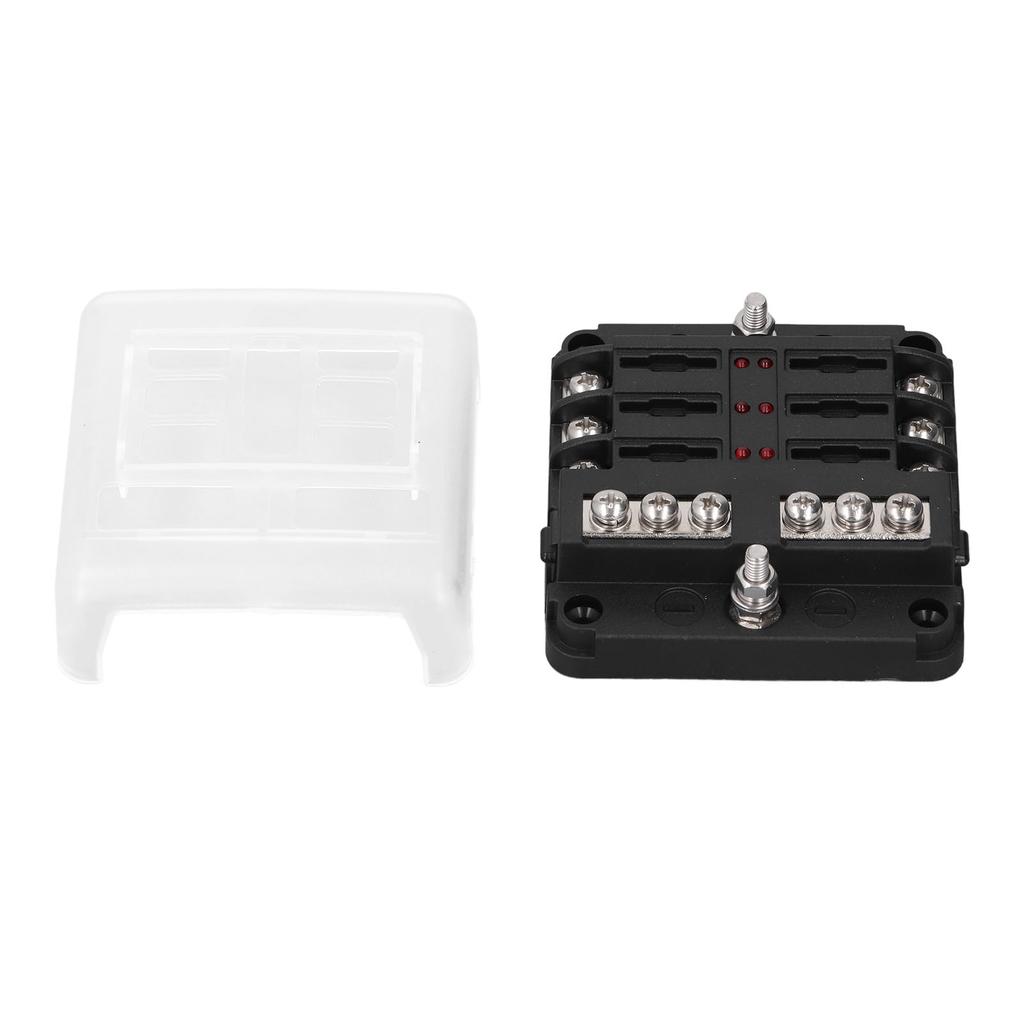 DC12V 24V Fusing Box 6 Way Water Proof Fusing Holder Block with LED Indicator for Automotive Truck