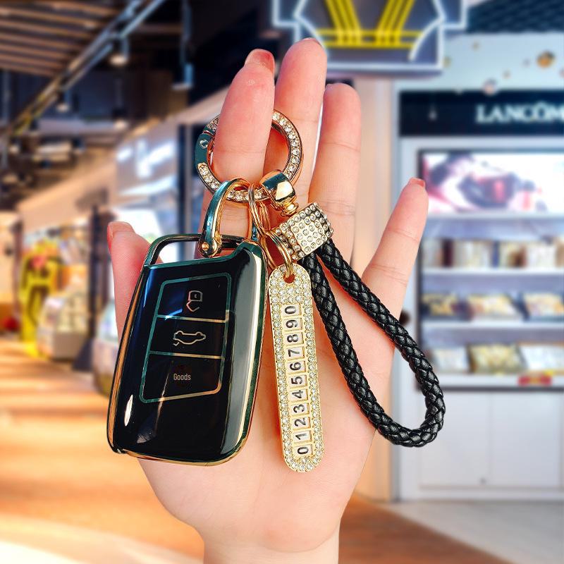 Чехол для ключа 2021 года для Volkswagen Magotan B8, Passat CC, Sagitar, Polo, Lavida, Bora, Tiguan.