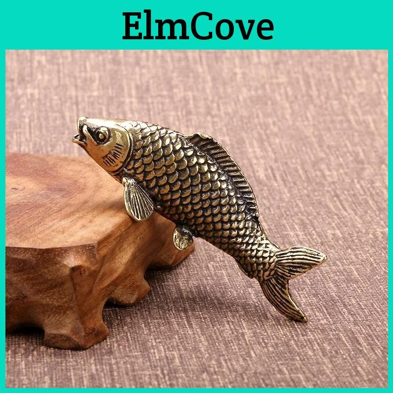Wealth Antique Koi Copper Solid Gathering Copper Handicraft Tea Pet Simulation Brass Carp Ornament